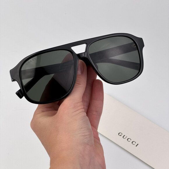 Gucci Sunglasses – Black Pilot Frame with Grey Lenses (GG1856S 001) - Picture 1 of 12